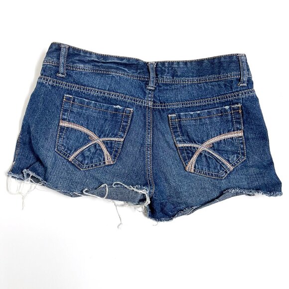 Rue21 Denim Shorts with Frayed Hem (size 5/6) - Picture 3 of 8